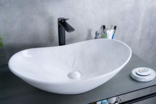 Раковина Gid Ws9811 54468 накладная под камень глянцевая 61x37x15